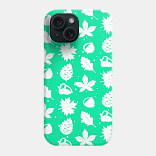 Graphic Nature Pattern on Aqua Green Background Phone Case