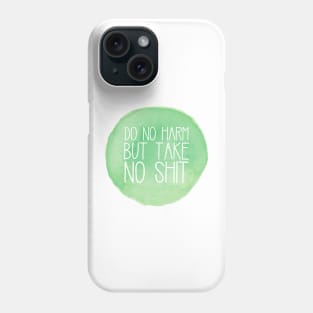 Do No Harm Green Watercolor Circle Phone Case