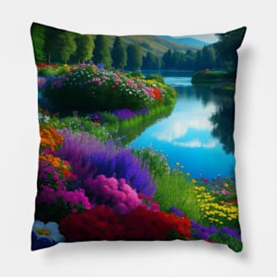 scenery flower garden Pillow