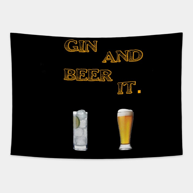 Gin and Beer It Tapestry by DMcK Designs