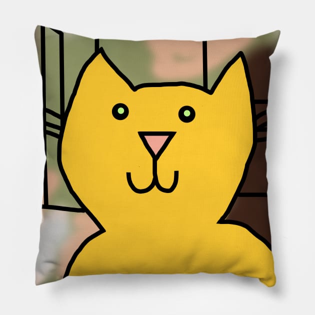 Distracted Boyfriend Meme Cat Detail Pillow by ellenhenryart