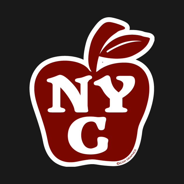 NYC Red and White Big Apple by FireflyCreative