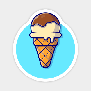 Ice Cream Cone Cartoon Vector Icon Illustration (7) Magnet