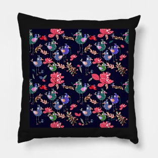 Birds and Flowers Pillow