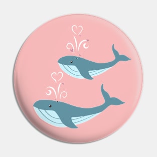 Whales in Love Pin