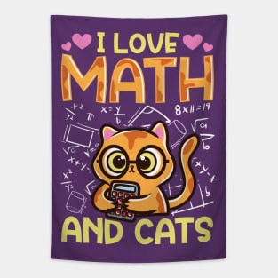 I Love Math And Cats Tapestry