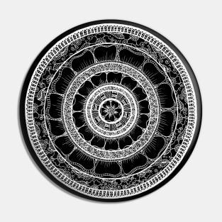 Circle - Mandala - Love Wealth Health Youthfulnes - White Pin