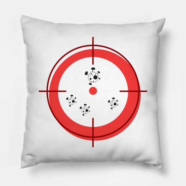 aiming for viruses Pillow by yogipratama27