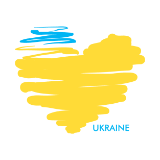 I love Ukraine, an anatomical heart in the colors of the flag. T-Shirt