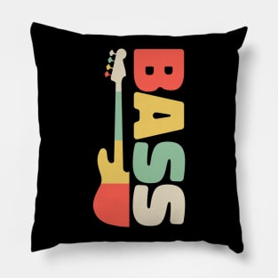 Retro Bass Design - Vintage Gift For Bassist Pillow