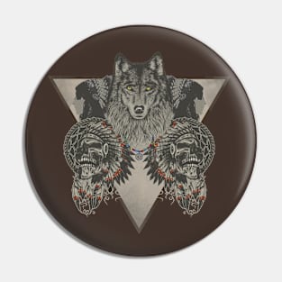 Wolf Native American Symbol Pin