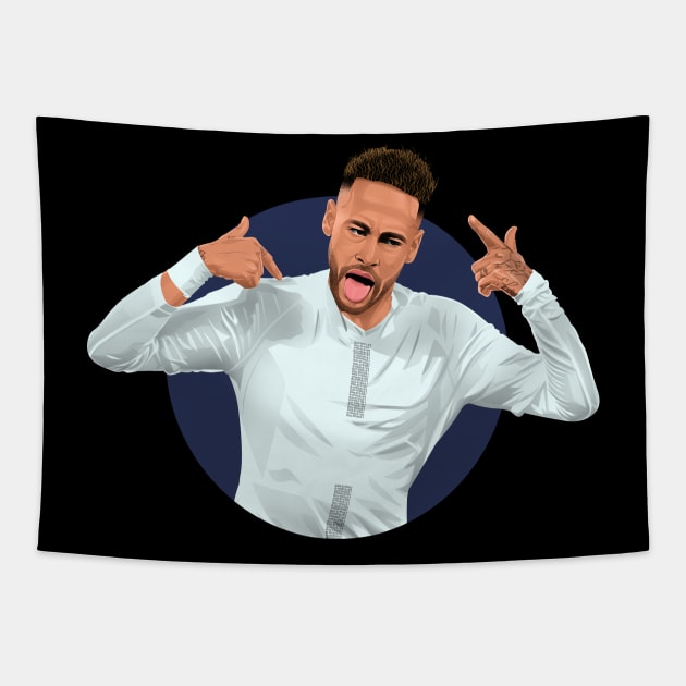 Neymar Jr PSG Tapestry by Arissetyo