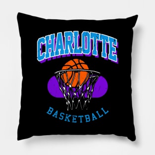 Vintage Charlotte Basketball Pillow