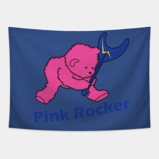 Pink Rocker Bear Punk Rocker Air Guitar Tapestry