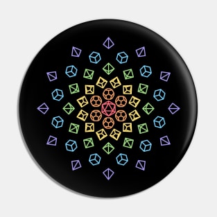 Exploding Rainbow Polyhedral Dice Pin