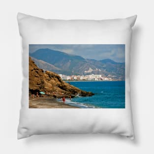 Penoncillo Beach Torrox Costa Nerja Spain Pillow