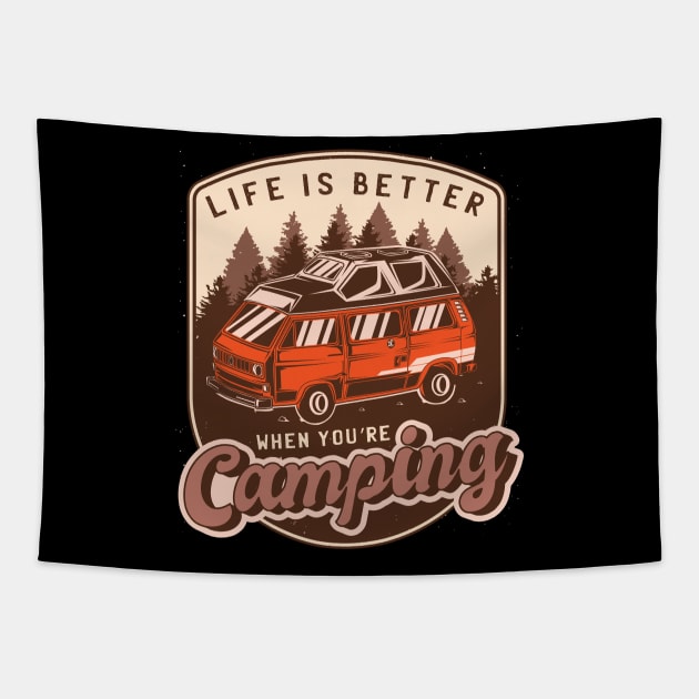 Life is better when you´re camping Tapestry by LR_Collections