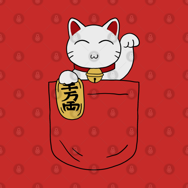 Discover Maneki Neko Pocket - Cats - T-Shirt