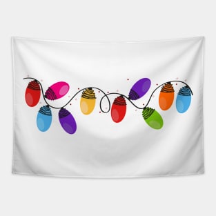 Colorful light bulb Merry Christmas II Tapestry