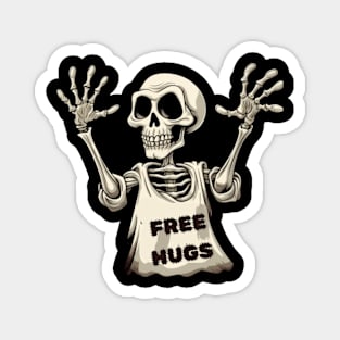 Free Hugs Funny Halloween Skeleton Magnet