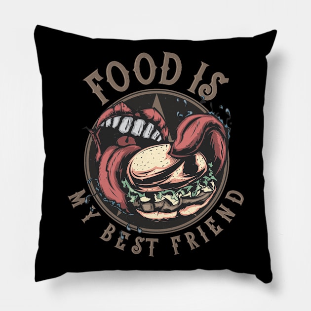 Food is my best friend Pillow by Fun Purchase