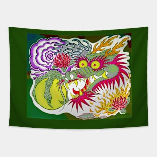 Neon Dragon With 4 Elements Variant 12 Tapestry