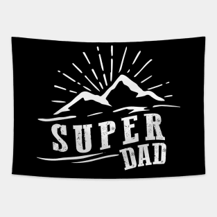 Fathers Day Super Dad Vintage Summer Mountains Tapestry
