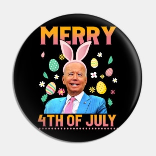 Funny Bunny Joe Biden 4th Of July Happy Easter Day Pin