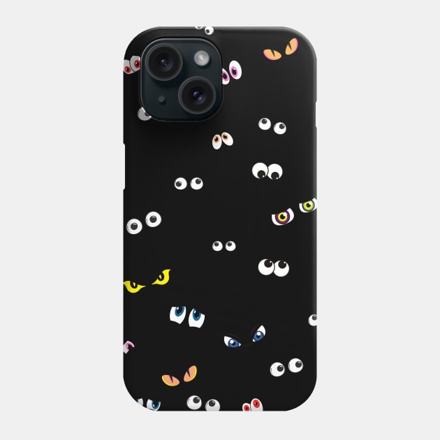 Googly Spooky Eyes + Scary! Phone Case by drumweaver