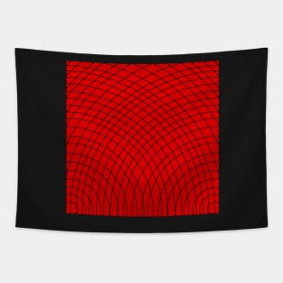 Red arched geometric pattern Tapestry