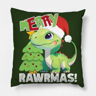 Merry Rawrmas Christmas Dinosaur Cute Great Kids Boys Girls Pillow