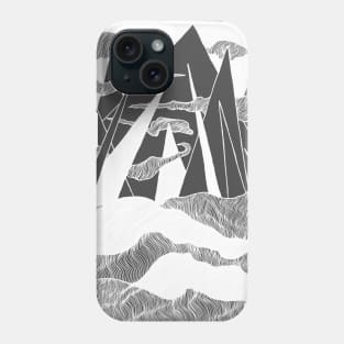 Mountain landscape - Chalkboard style, outdoors, adventure Phone Case