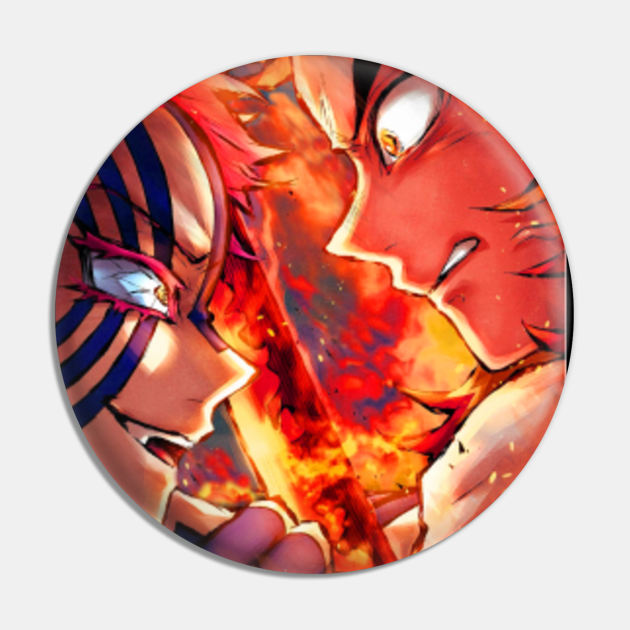 Rengoku Vs Akaza Demon Slayer Pin Teepublic