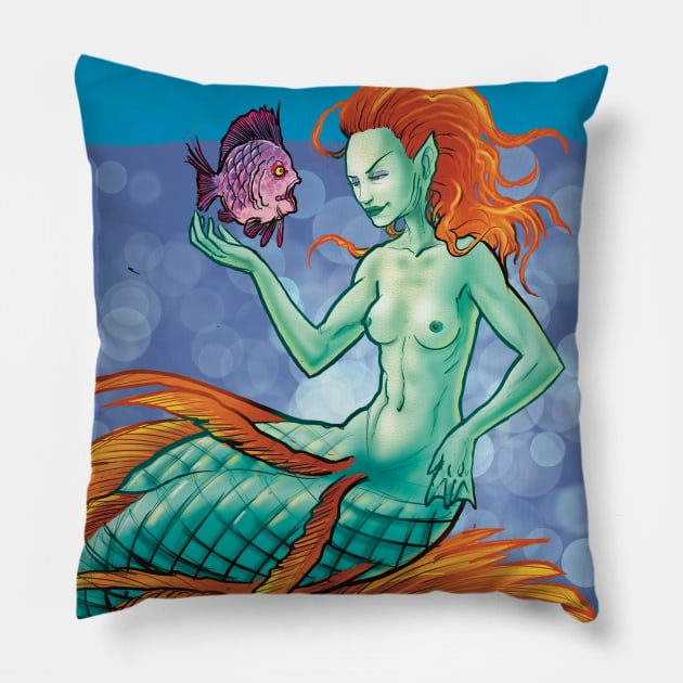 mermaid life again Pillow by Paskalamak