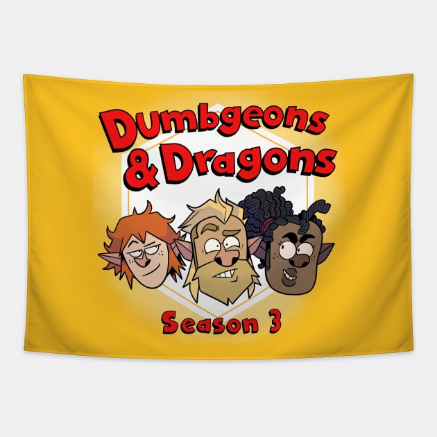 Dumbgeons & Dragons Season 3 (Stooges) Tapestry by Dumb Dragons Productions Store