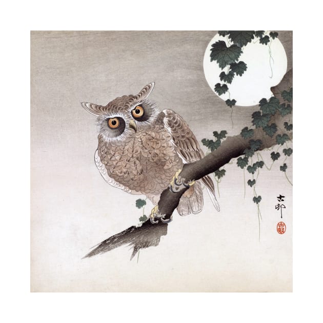 Moon and Owl by Koson Ohara by topower
