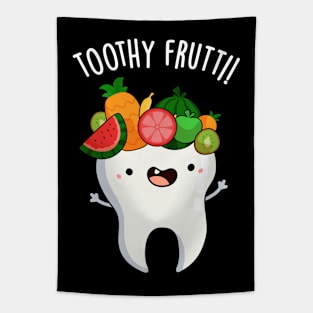 Toothy Fruity Funny Dental Puns Tapestry