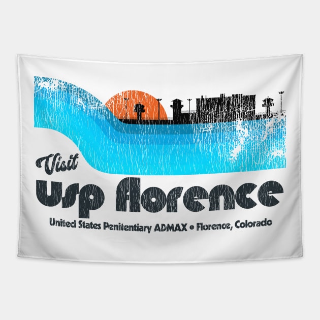 Visit USP Florence ADMAX Prison Retro Tourist Souvenir Tapestry by darklordpug