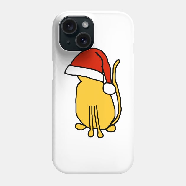 Yellow Cat in an Oversized Santa Hat Because Christmas Phone Case by ellenhenryart