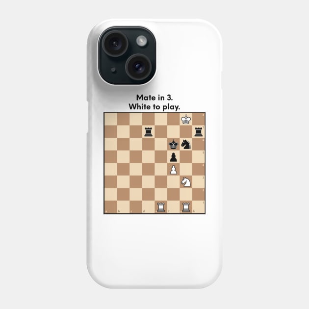 Chess puzzle sticker and magnet. Mate in 3. White to play. Phone Case by chessmate