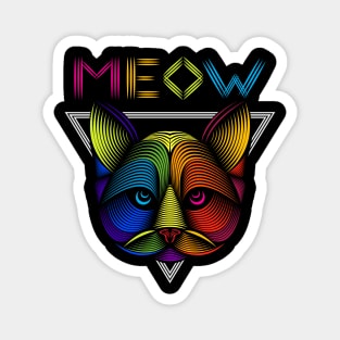 Colourful Cat Meow Magnet