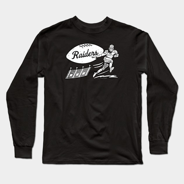 deadmansupplyco Vintage Football - Oakland Raiders (White Raiders Wordmark) Long Sleeve T-Shirt
