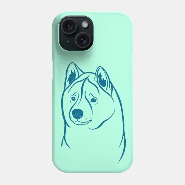 American Akita (Mint and Teal) Phone Case by illucalliart