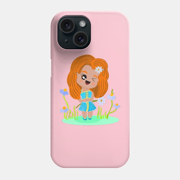 Girl with flowers Phone Case by Floflo art