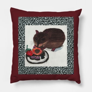 Guinea Pig Eating Fruits Pillow