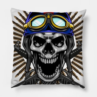 Skull Pilot 01 Pillow