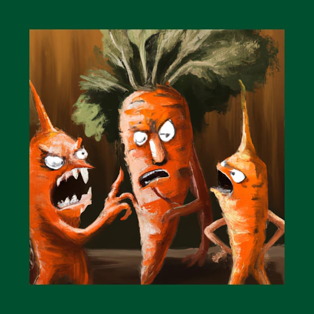 Angry Carrots Argue at a Vegetable Meeting by Star Scrunch