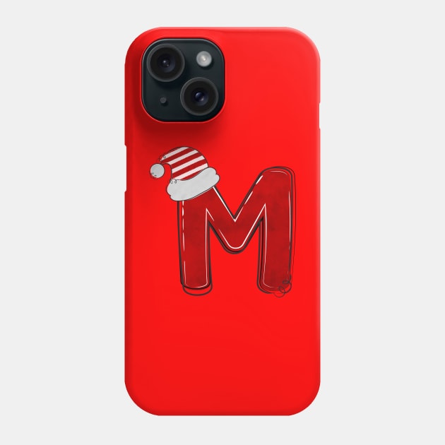 Letter M - Christmas Letter Phone Case by Pop Cult Store