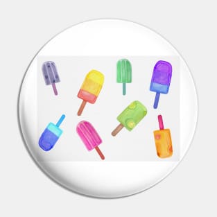 Fun Colorful Popsicle Watercolor Print Pin