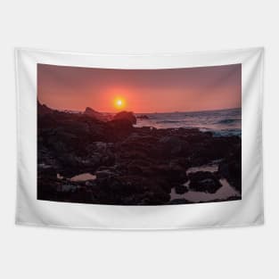 Red and Orange Sunset Tapestry